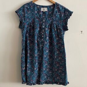 Printfresh Short Sleeve Floral Relaxed Mini Dress Women’s Size Medium